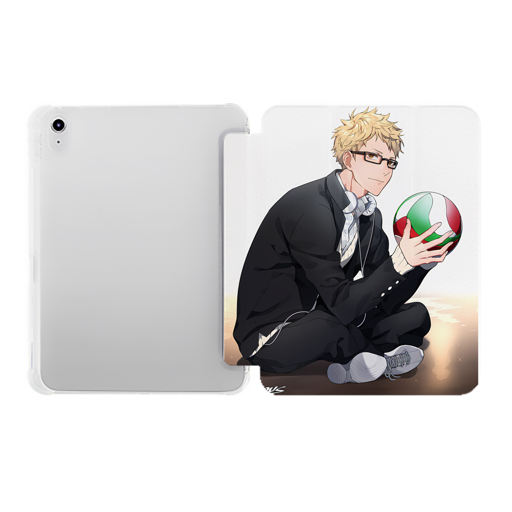 （画像用） ハイキュー!! Haikyu!! IPad ケース ペン収納付き 三つ折りスタンド PUレザー×シリコン 対応機種9.5/10.5/10.9インチ
